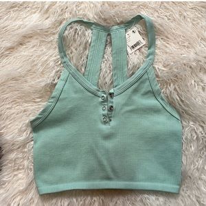 free people NWT turquoise mint henley top
